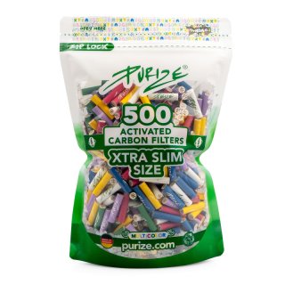 Purize Aktivkohlefilter Doypack Extra Slim Size &Oslash; 6 mm 500 Stk. Bunt
