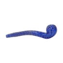 Glaspfeife long Pipe ca. 17 cm - blau &amp; wei&szlig;