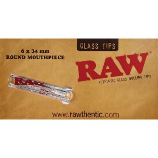 RAW Glas-Tips rundes Mundst&uuml;ck 6 x 34 mm