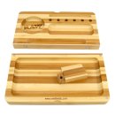 RAW Rolling Tray Bambus gestreift mit Magnet offen 22 x...