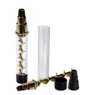 V12 Twisty Glass Blunt inkl. Schliff-Adapter 10 cm - gold