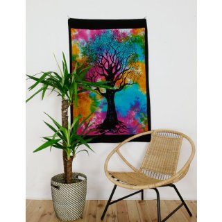 Tuch Kar. Weltenbaum batik bunt 75 x 100 cm