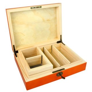 Holzbox Rolling Box large abschlie&szlig;bar 275 x 215 x 75 mm