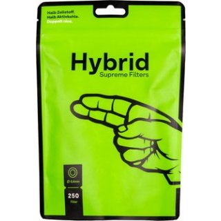 Hybrid Supreme Filters Zellstoff/Aktivkohle &Oslash; 6,4 mm L&auml;nge 30 mm 250 St&uuml;ck