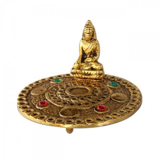 R&auml;ucherst&auml;bchen Halter Metall Buddha &Oslash; ca. 110 mm golden